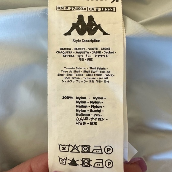 Kappa Mens Hooded Banda Dawson Windbreaker Jacket Green Pink Sz Medium - Picture 14 of 16